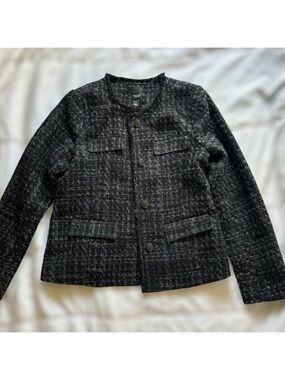 Simply Vera Wang Black and Silver Tweed Blazer